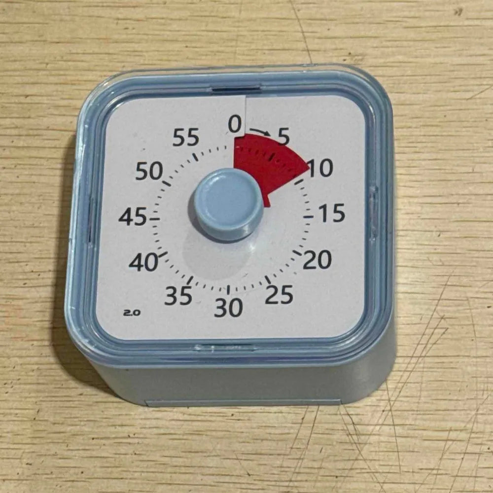 60 Minutes Visual Timer Ultra Silent Visualization Countdown Alarm Clock Self-discipline Round/Square Kitchen Timer