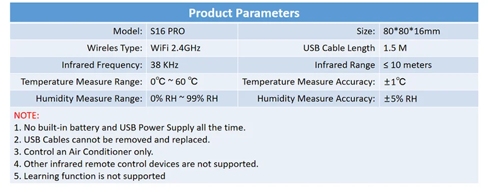 Thermometer Hygrometer With Tuya Temperature Humidity Sensor and AC Remote Backlight Support Work With Yandex Alexa SmartLife