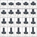 (50PCS) 6X6X5/4.3/5.5/6/7/8/9/10/13MM Tact Switch Push Button Switch 12V 4PIN DIP Micro Switch For TV/Toys/Home Use Button