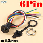 1–20pcs USB-C Type-C Waterproof Connector With Nut Locking Panel Mounting TPC Fast Charging Port Jack Socket 2/4/5/6 Pin PH 2.0