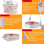AC 220V 2835 LED Strip Light Waterproof IP67 120 LEDs Flexible Tape Lamp with IC Home Lighting White 0.5m 1m 2m 5m 10m 20m 50m
