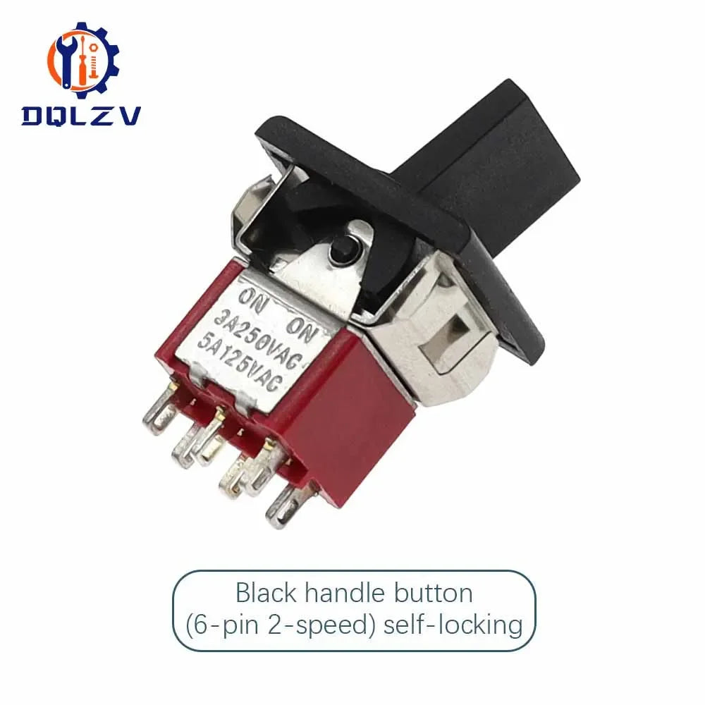 SPDT DPDT Reset Latching Toggle Switch RLS-102 5A 125V 3A 250 AC Mini 3 6PIN ON-ON ON-OFF-ON Rocker Switch Lights Motors