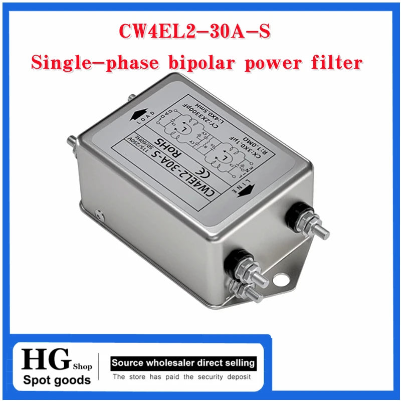 Single-phase bipolar power filter CW4EL2-S 3A/6A/10A/20A/30A circuit purifies EMI anti-jamming bolt-type CW4L2-10A-S  Las
