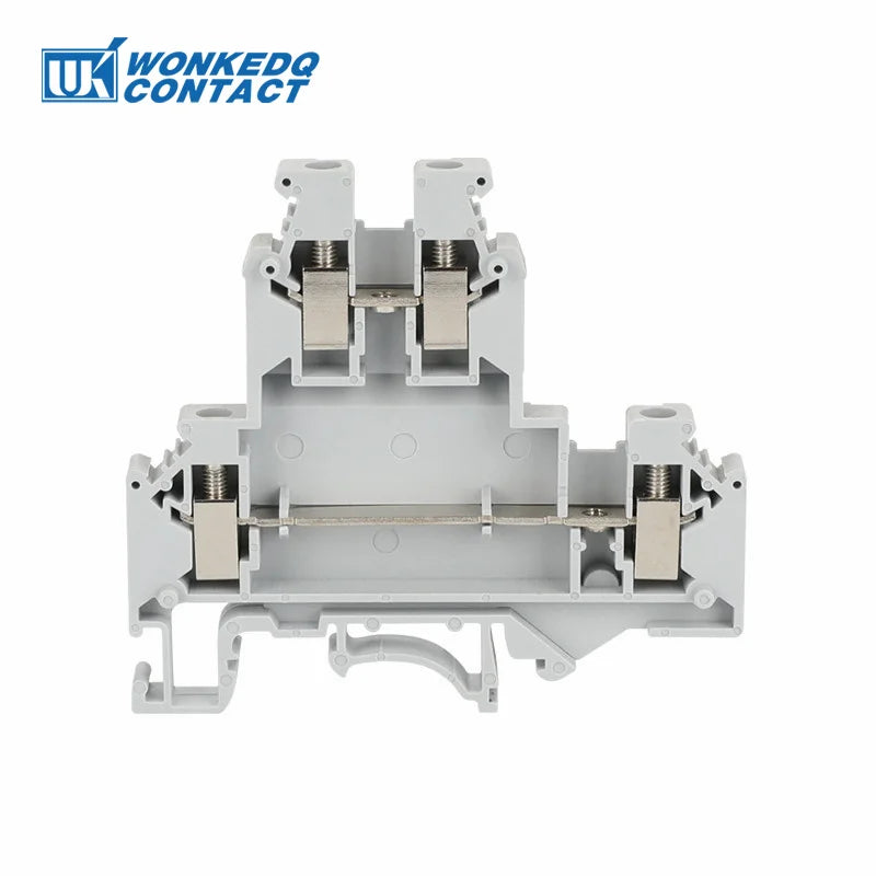 10Pcs UKK/UKKB 5 Double-Level Terminal Block 2 Layer 0.2 - 4 mm² Plug Wire Electrical Screw Connector DIN Rail Termin UKK5 UKKB5
