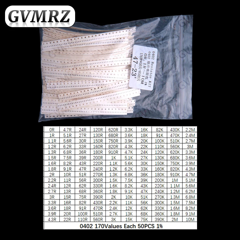 170/146/60Values 1K-5K 0603 0805 0402 1206 SMD resistor sop 1% Each 50PCS Each 25PCS 1k 2k 3k 4k 5k