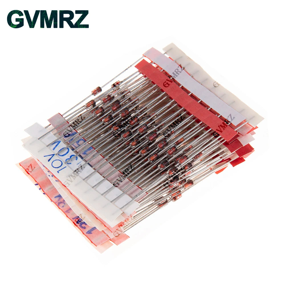 250PCS 25Values 1W Zener Diode Kit 3.0V-33V DO-41 for Voltage Regulation Electronic Projects