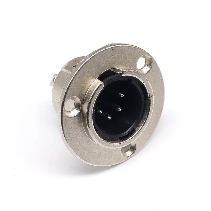 3/4/5pin Round Male/Female Metal XLR Speaker Panel mount socket Connector Adapter Audio Microphone Socket