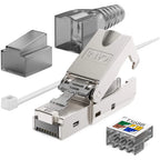 CAT8 STP RJ45 Connector CAT7 CAT6A Reusable Ethernet Termination modular Plug Shielded Modular Zinc alloy Field Termination Plug
