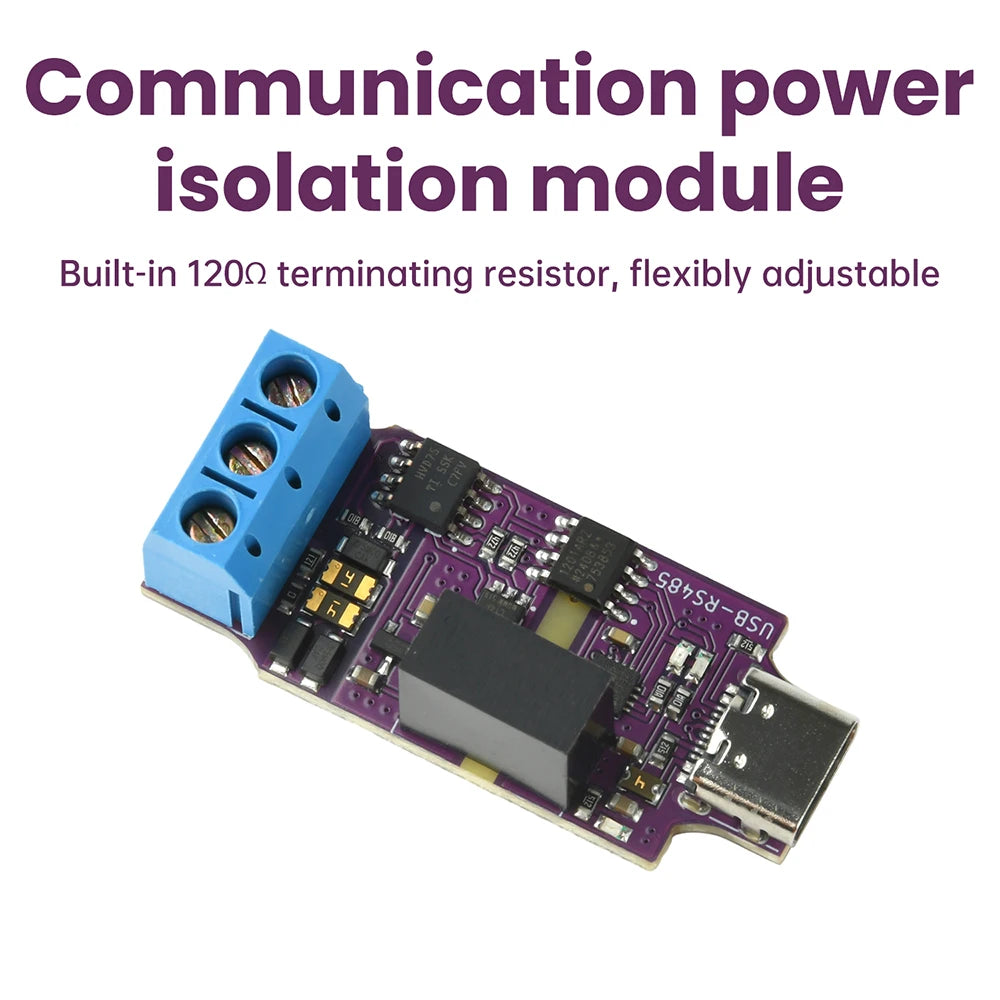 Type-C To RS485 Conversion Module Serial Port USB Type-C To 3PIN 485 Converter Module Onboard TVS and Self Recovering Fuse