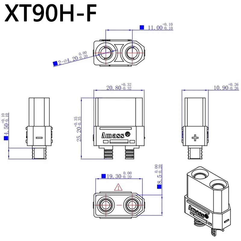 XT90 Male and Female Connector Aircraft Model Lithium Battery Connector Xt90s Electrical Adjustment Gold-Plated Cable Plug