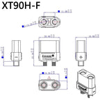 XT90 Male and Female Connector Aircraft Model Lithium Battery Connector Xt90s Electrical Adjustment Gold-Plated Cable Plug