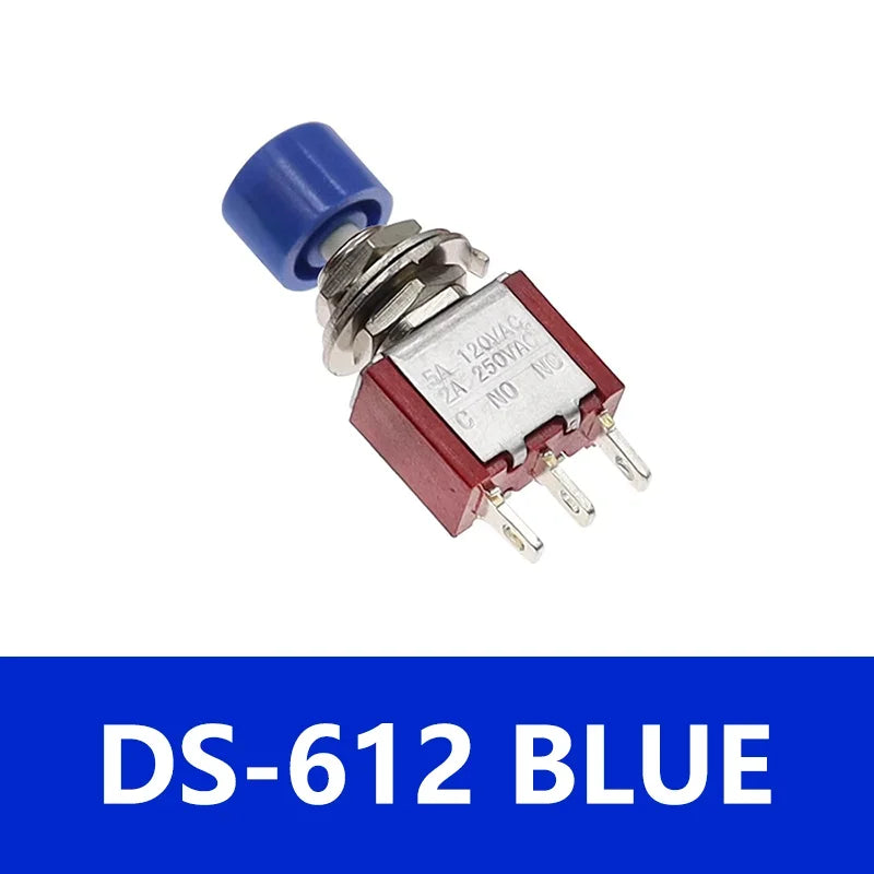 5/20/100PCS 6MM 3Pin C-NO-NC DS-612 Mini Momentary Automatic Return Push Button Switch ON-(ON) 2A250VAC/5A120VAC Toggle Switch