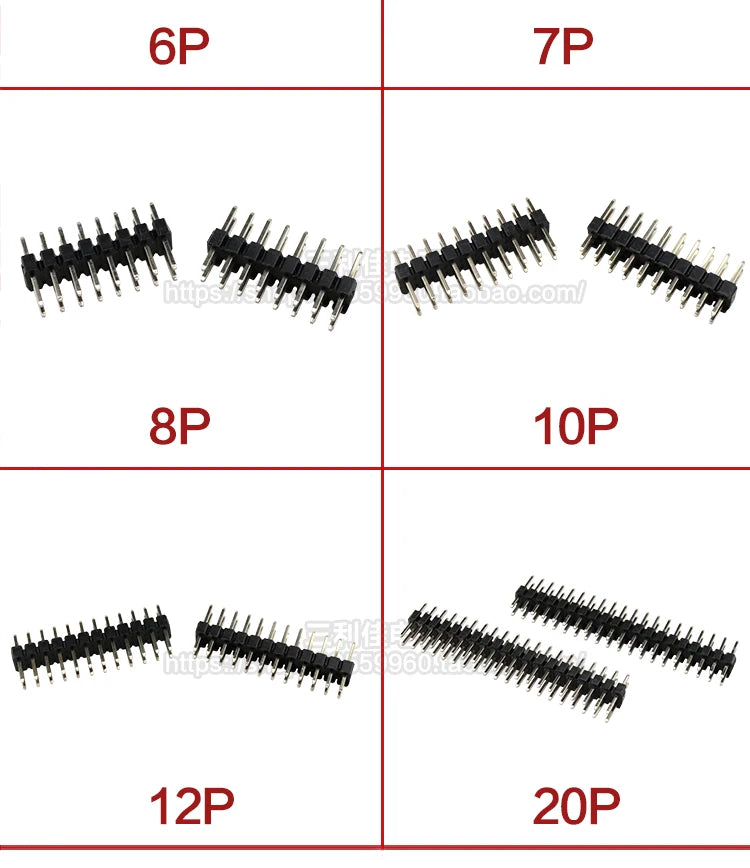 10/20pcs Pcs 2.54mm Double Row Male 2*40P PCB Board Pin Header Connector Strip Pinheader 2/3/4/5/6/8/10/12/20/40Pin For Arduino