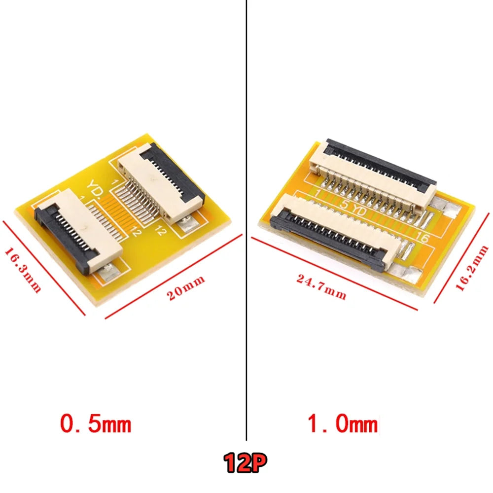 FPC Extension Board FFC Flexible Ribbon Cable Adapter Board 1.0/0.5mm Spacing Flat Wire 4P/8P/10P/20P/40P-60P for Electronics