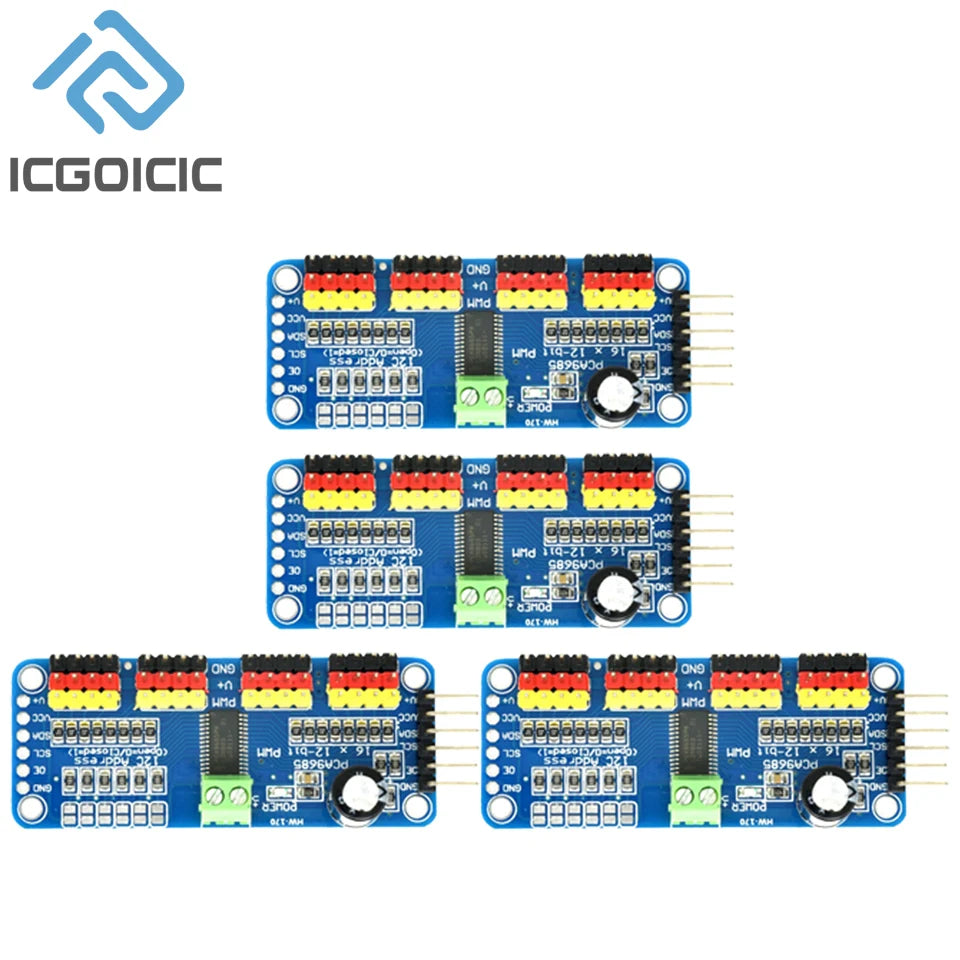 1-10PCS PCA9685 Robot Controller IIC Interface 16 Channel 12-Bit PWM Servo Motor Driver Board for Arduino Robot/ Raspberry Pi