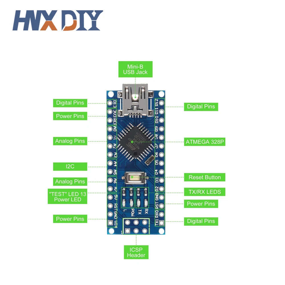 1-10pcs For Nano V3.0 Micro Controller Module ATmega328P Module Nano Board CH340 USB Cable Compatible with Arduino Nano V3.0