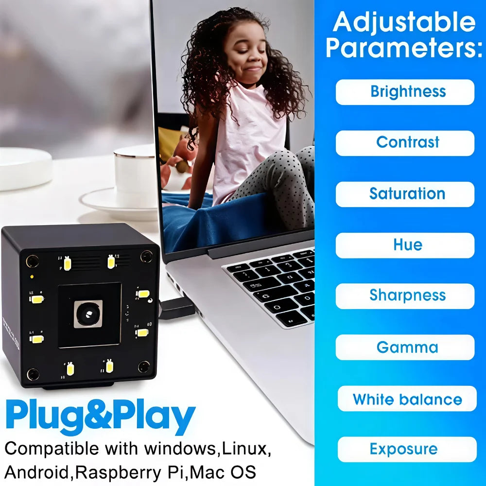 ELP Ultra HD 16MP Autofocus USB Camera IMX298 UVC Driverless Webcam for PC Raspberry Pi Android for Face Recognition