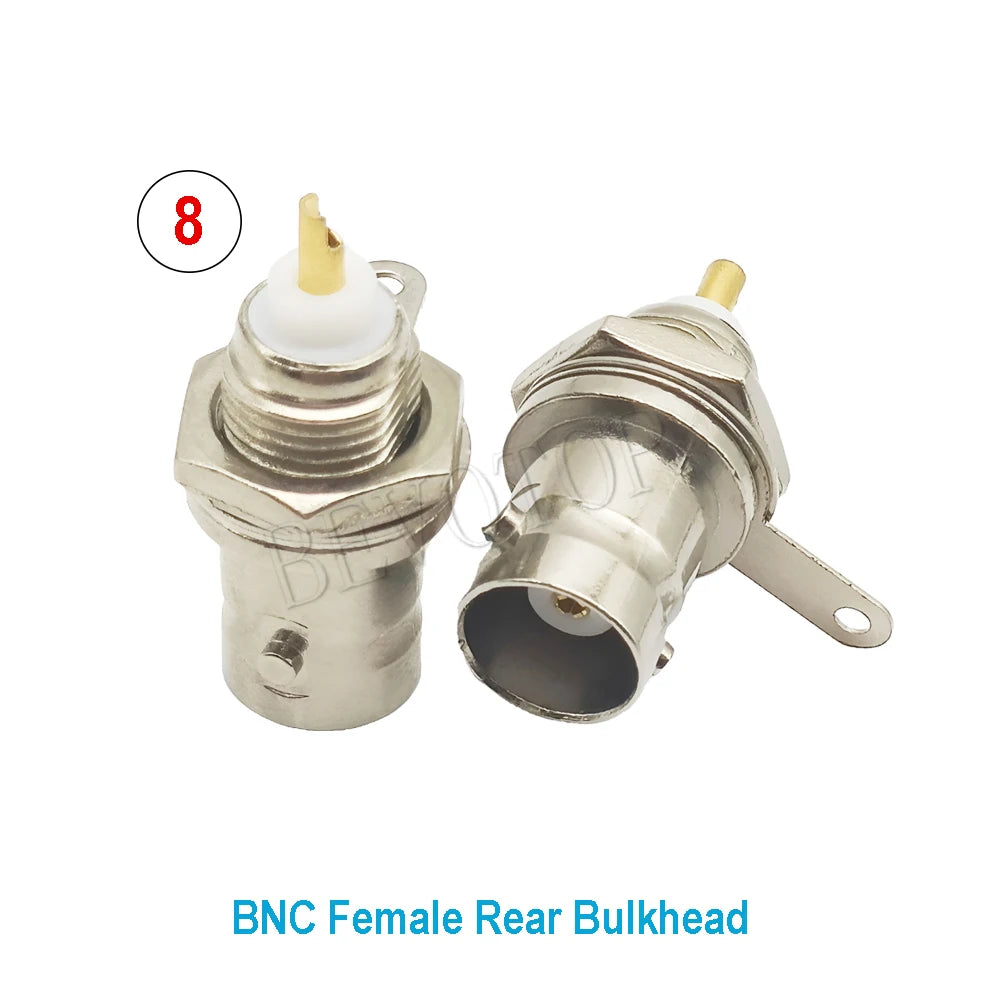 1PCS L16 N/Q9 BNC/TNC/UHF Flange Connector Male Plug/Female Jack 4-Holes Flange Panel Chassis Mount Coaxial Solder Nickel Plated