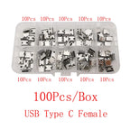 1Box USB Type C Female Charging Port 2/6/16 Pin Connector Type-C Socket SMD PCB Soldering DIY Repair USB-C Type C Jack Adapter