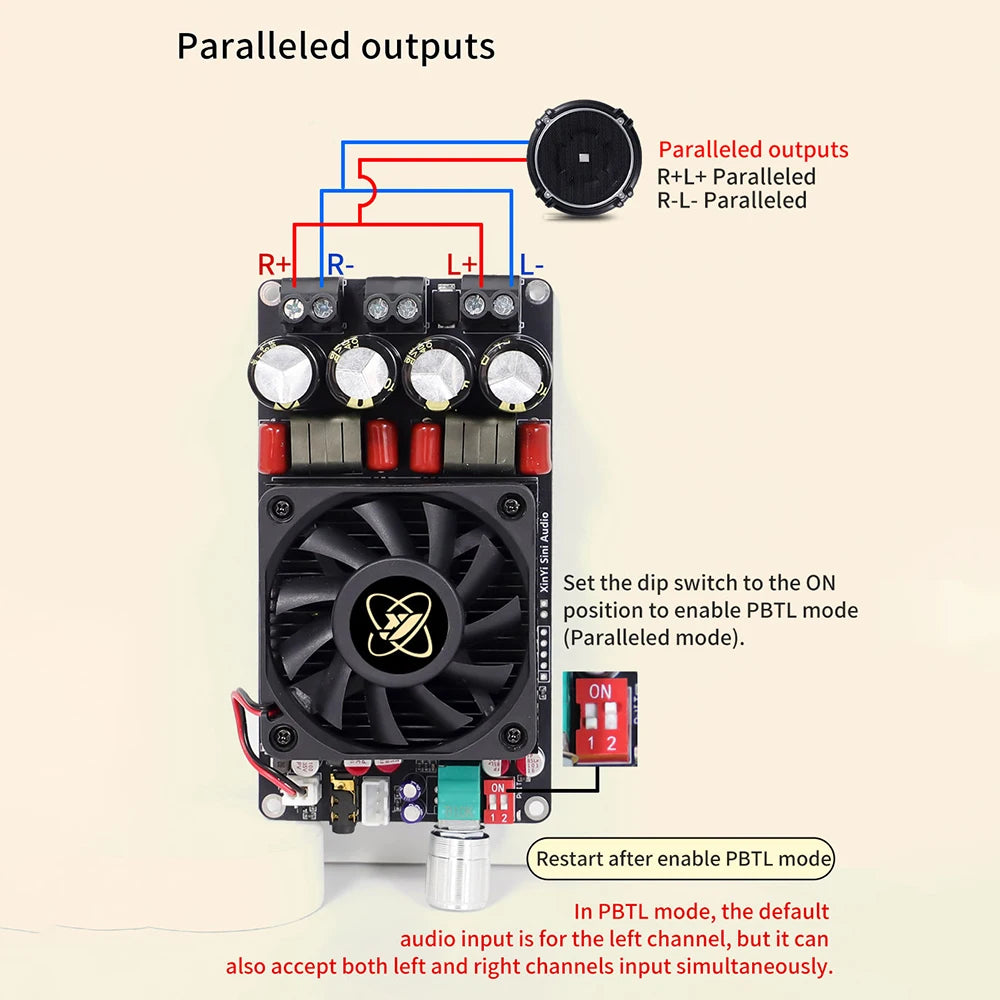 TPA3255 Pure Post Stage Digital Amplifier Board XY-AP3002 600W High Power HD Sound Quality MCU Anti POP Sound for Audio Systems