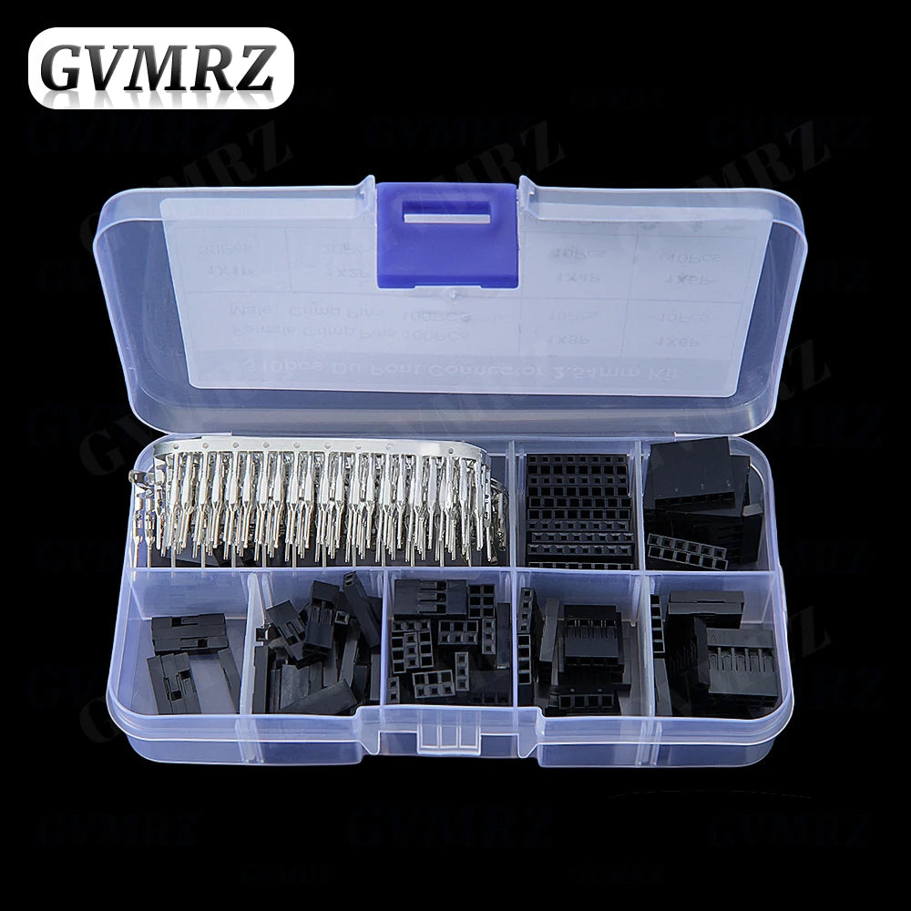 310PCS/BOX 2.54mm Male+Female Dupont Wire Jumper Line Cable 1/2/3/4/5/6/8 Pin Header Connector Housing Electronic DIY Kit 310Pcs