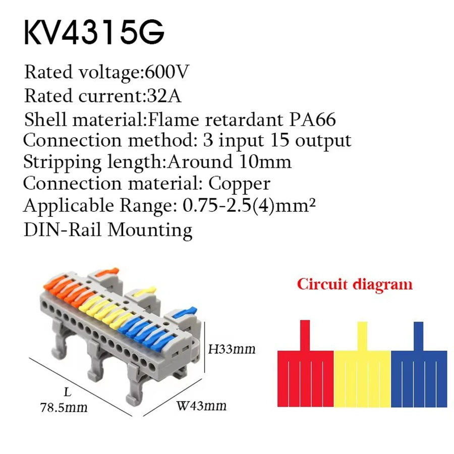 5/10 PCS Universal Wiring Cable Connectors Push-in Can Combined Butt Home Terminal Block Multiple In Multiple Out with Fixing