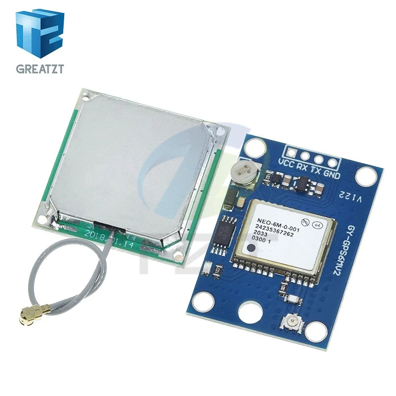 GREATZT 1PCS GY-NEO6MV2 new NEO-6M GPS Module NEO6MV2 with Flight Control EEPROM MWC APM2.5 large antenna for arduino
