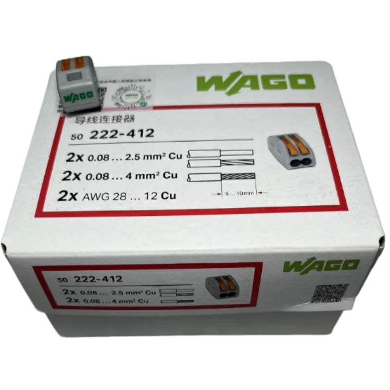 WAGO Mixed Assortment Box Reusable Cable Junction Connector 0.08‑6mm² Solid & Stranded Wire Terminal for House Wiring