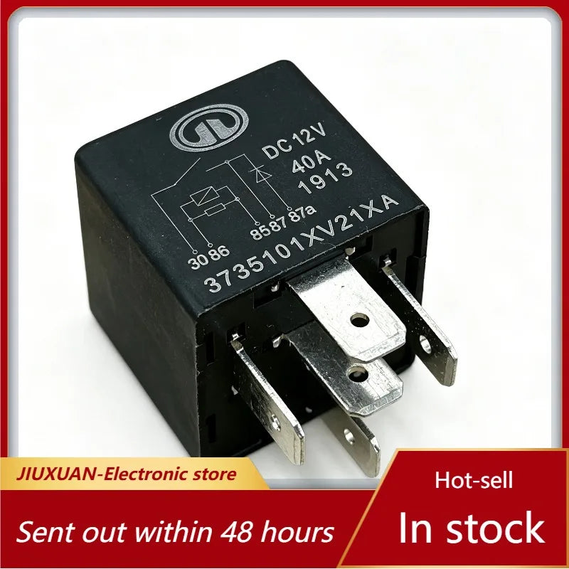3735101XV21XA Automotive Relay DC12V 5Pin 40A Car Power Relay With Diode Vehicle Electrical System Replacement Spare Parts