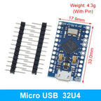 XZG Pro Micro ATmega32U4 5V 16MHz Replace ATmega328 For Arduino Pro Mini With 2 Row Pin Header For Leonardo Mini Usb Interface
