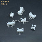 50pcs/LOT PH 2.0 connector male right angle material PH2.0 2mm Pitch Connectors Leads 2 3 4 5 6 7 8 9 10 11 12 pin Heade