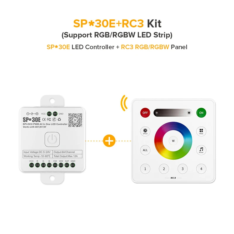 All In One LED Controller SP530E Wifi Alexa Google Home BT SP630E 5CH PWM SPI Pixels LED Strip Light WS2811 WS2812B SK6812 FCOB