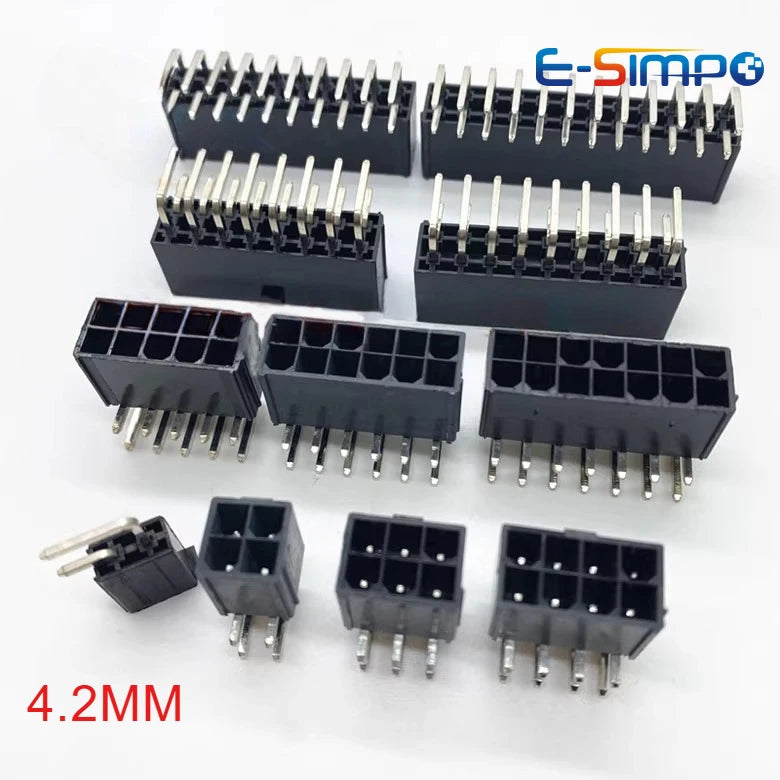 10pcs 5569 MX Mini Fit MX4.2mm Black Automotive Connector Right Angle Female Pin Socket 2*1-2*12P PC Computer Graphic Card Board
