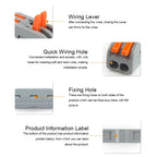 30PCS Lever Wire Connectors Push-in Quick Connect Wire Splice Compact Inline Connector Terminals for Electrical 28-12 AWG Wiring