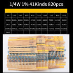Snvi Resistor Kit 1/4W 1% Metal Film Resistors Set 300pcs 600pcs 820pcs 2600pcs 30 41 130 Values Electronic Components