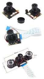 Raspberry Pi 5MP Camera OV5647 1080P Optional Wide Angle Night Vision IR-CUT Fisheye Webcam for Raspberry Pi 4 Model B 3B Plus