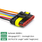 5/20/100 Sets 1/2/3/4/5/6 Pin Way Waterproof Electrical Wire Connector Plug 1.5mm Terminals 2Pin HID Plug Auto Xenon Lamp Plug