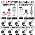 GX16 Aviation Plug Socket Connector 2/3/4/5/6/7/8/9/10Pin M16 Metal Male Female Fixing Panel Mount Docking In-line Joint Adapter