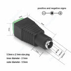 DC Power Connector 5.5mm 2.1mm 2.5mm 3.5mm 1.35mm Barrel Plug 3A 5V 12V Male Female Jack Socket Screw Nut Panel Mount Adapter