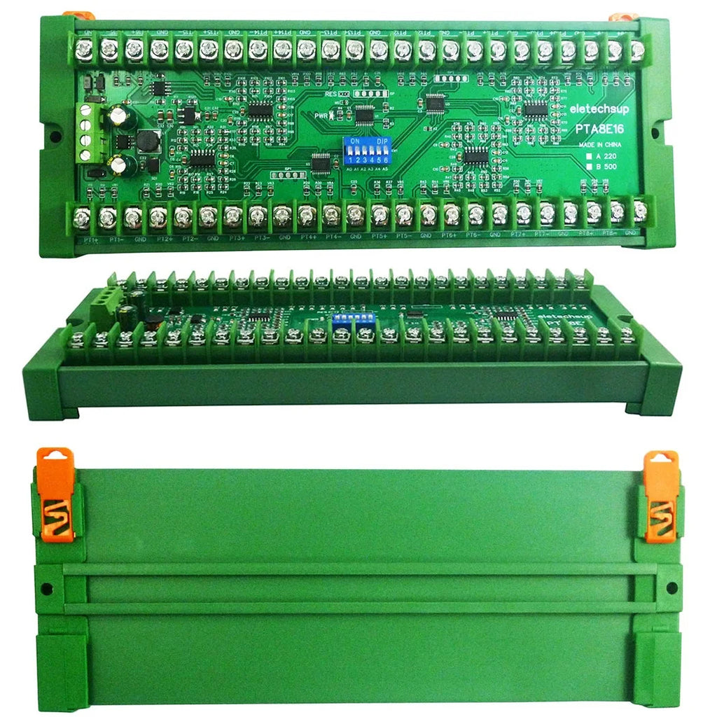 16CH DC 12V 24V Temperature Analog PT100 Resistance RS485 Collector Modbus RTU -40-500 High Temperature Acquisition Board
