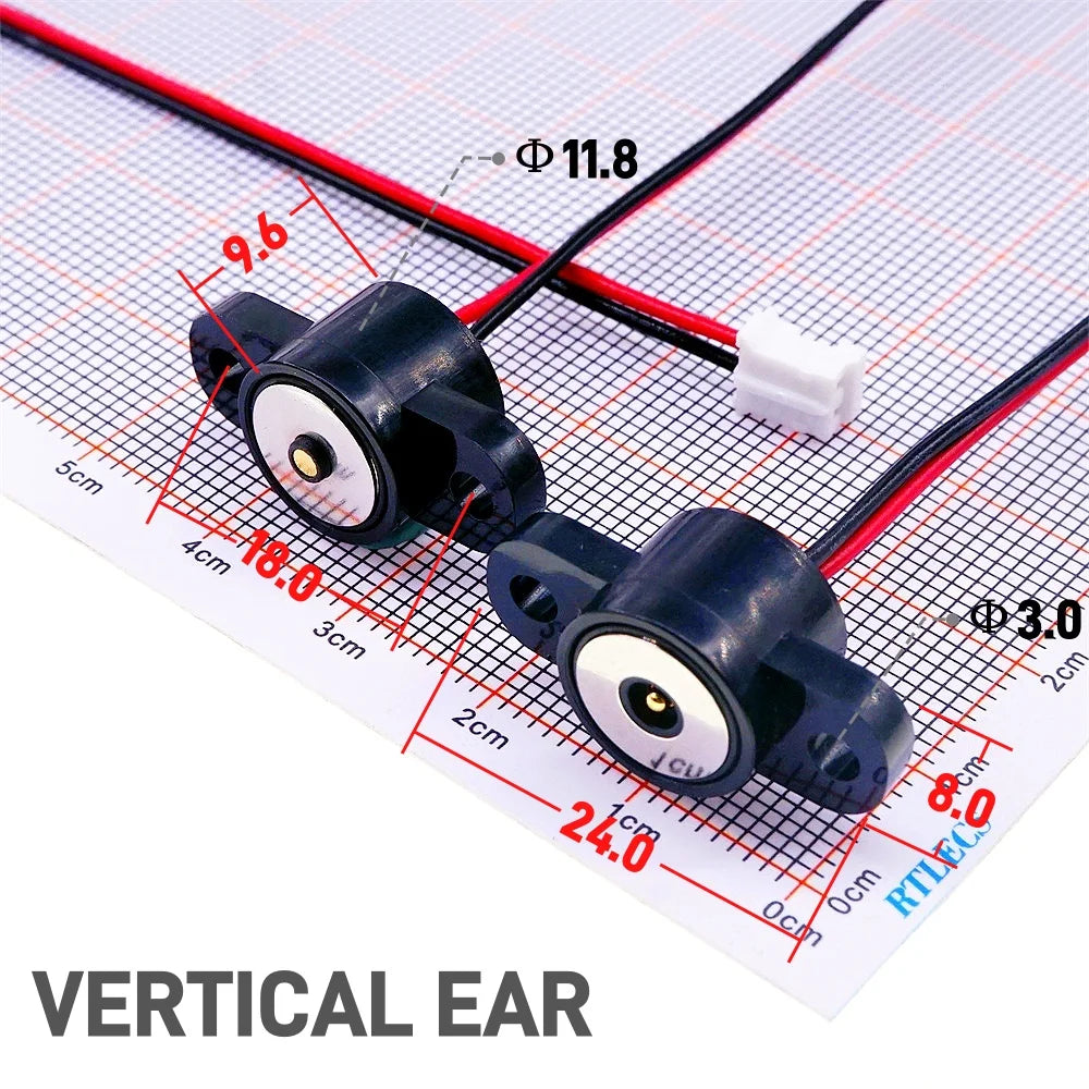 Circular High Current 3A 12V Magnetic Connector Threaded Panel Mount Holes Self-Locking Waterproof Terminals Charging Wire PH2.0