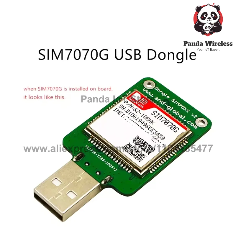 SIMCOM-Multi-Band USB Dongle with SIM, NB-IoT, GPRS Module for SIM7000, SIM800F, SIM900, LTE, CAT-M, CAT-NB, GSM