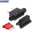 5PCS Waterproof Auto Standard Middle Fuse Holder + 1-50A Car Boat Truck ATC ATO Blade Fuse 3A 5A 10A 15A 20A 25A 30A 35A 40A 50A