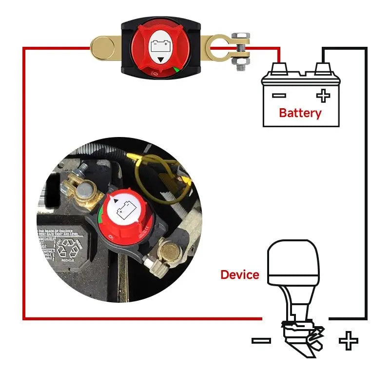 12-48V Car Isolator Disconnect Rotary Switch 275A On/Off Battery Power Cut Master Switch Disconnect Isolator for Car RV Boat