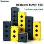1/2/3/4/5 Hole Button Switch Control Box Button Emergency Stop Dustproof Waterproof IP65 Button Thickened Yellow Gray