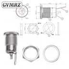 10pcs/LOT DC099 5.5 mm x 2.1mm DC Power Jack Socket Female Panel Mount Connector Metal DC-099 Open Hole 11MM 5.5*2.1 5.5*2.5