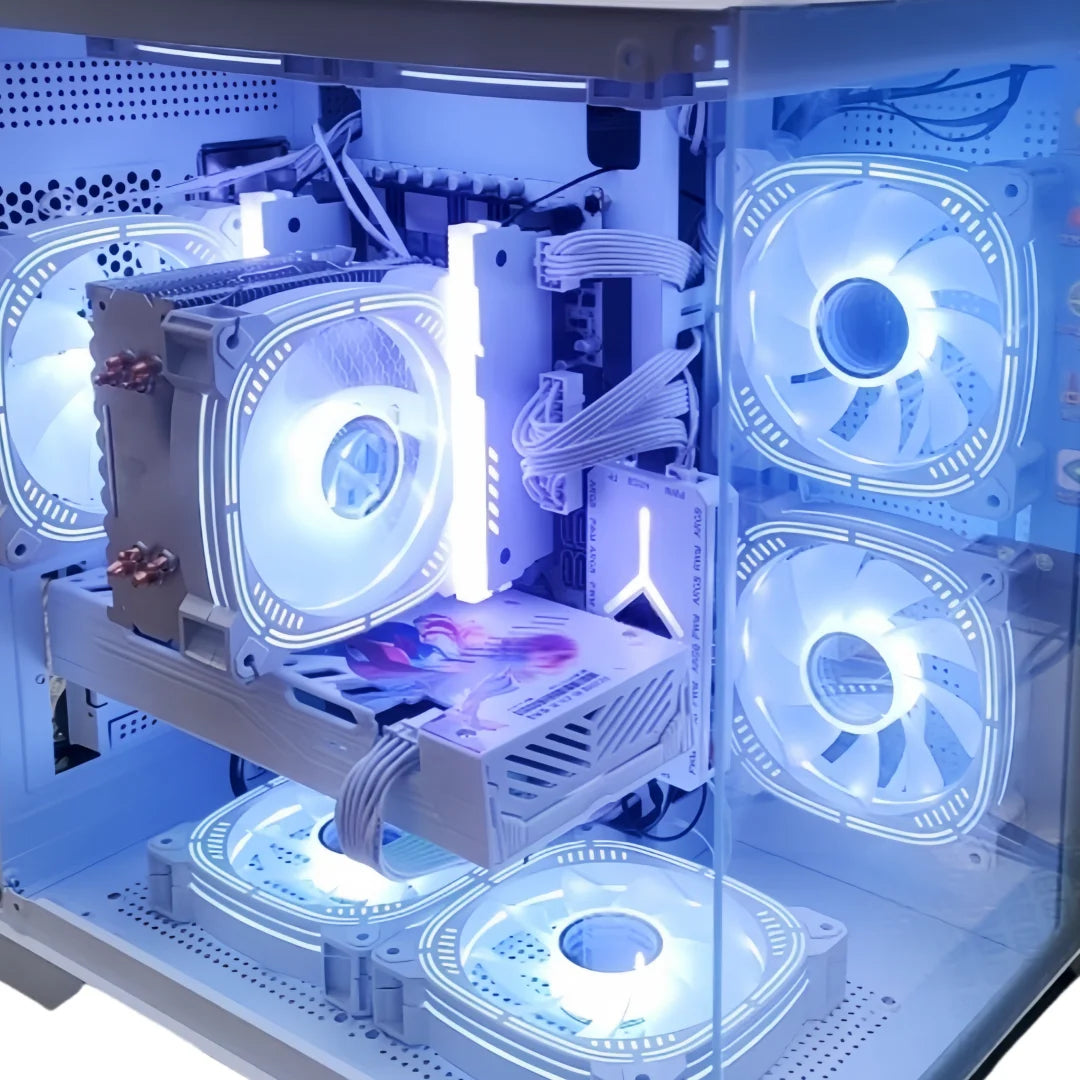 This ARGB Cooling Fan Kit Includes Five 120mm Cooling Fans and a PWM ARGB 2-in-1 Hub, Suitable for Computer Cases (Forward Fan)