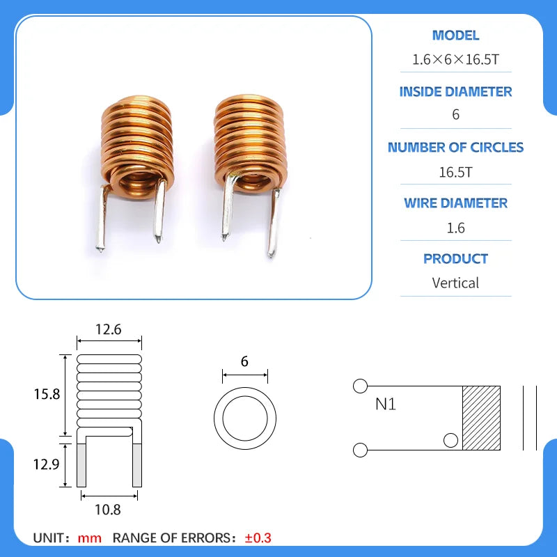 hollow inductor coil inductor copper wire  full specifications