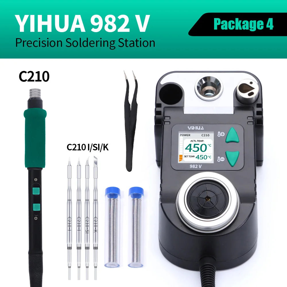 YIHUA 982-V Precision Solder Station with Fast Heating Micro Fine Tip C210 Soldering Iron Remote Control Handle