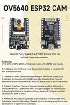 OV5640 ESP32 CAM Camera Module Kit 2.4 GHz WiFi and Bluetooth Develop Board Type C 8MB PSRAM HD 5MP Auto Focus 66 120 160 Degree